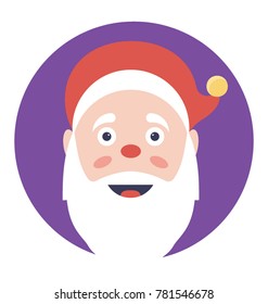 A happy santa claus mask for christmas celebration flat design icon