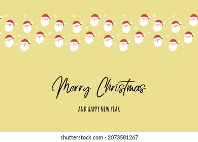 Happy Santa Claus on a background with wishes. Christmas greeting card. Vector