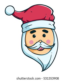 happy santa claus with outline and color on white background