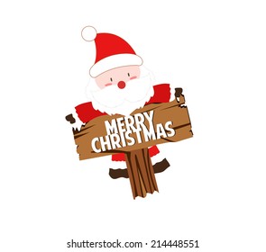 happy Santa Claus with sign