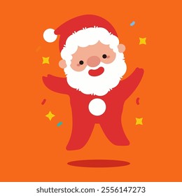 Happy Santa Claus vector cartoon character.