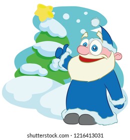 Happy Santa Claus. vector illusion Cartoon character