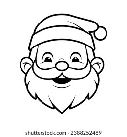 Happy Santa Claus Vector Line Art Illustration