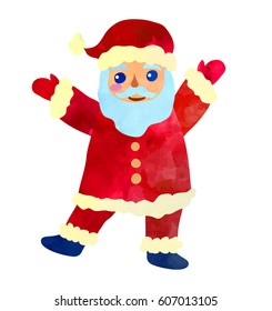 Happy Santa Claus. Vector watercolor