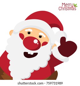 Happy Santa Claus wave hand Character on white isolated background,Merry Christmas and holiday concept,design for Greeting Card and Poster,Vector illustration.