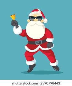 
Happy Santa Dancing and Celebrating Vector Cartoon Illustration. Cheerful dancer enjoying xmas party celebrating event 
