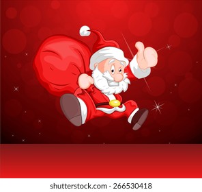 Happy Santa with Gift Bag