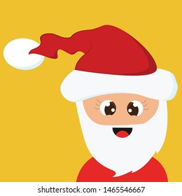Happy santa, illustration, vector on white background.
