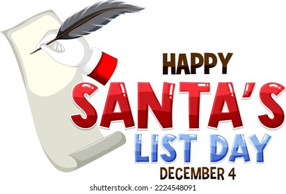 Happy Santa List Banner Design illustration