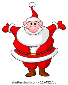 Happy Santa raising his arms
