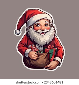 Happy Santa Smiling Sticker vector