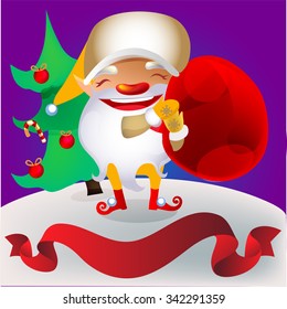 Happy Santa. Vector winter illustration.