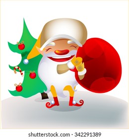 Happy Santa. Vector winter illustration.
