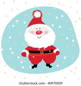 Happy Santa for xmas card. Vector.