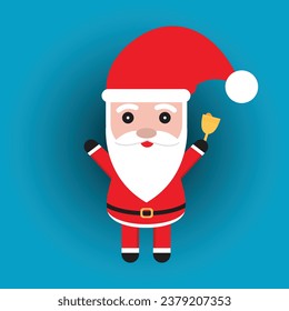 Happy santa_Happy Santa Claus character. Flat style illustration. 