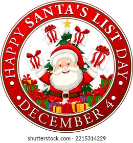 Happy Santa's List Day banner design illustration