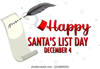 Happy Santa's List Day banner design illustration