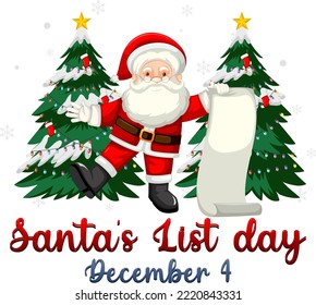 Happy Santa's List Day banner design illustration