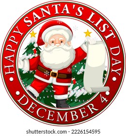 Happy Santa's List Day banner design illustration