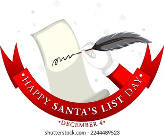 Happy Santa's List Day banner design illustration