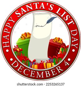 Happy Santa's List Day banner design illustration