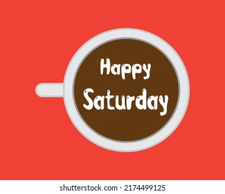 Happy Saturday banner, typography composition.Headline, title and greeting phrase for social media. Vector illustration