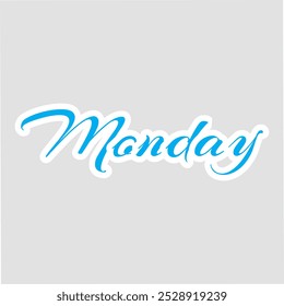 Happy SATURDAY SUNDAY MONDAY TUESDAY WEDNESDAY THURSDAY FIRDAY. weekdays with a gray background blue color and leaves. eps vector formatting calligraphy Illustration. art new simple concepts. post 