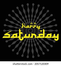 Happy Saturday vector Illustration with Arabic typography style. concept vector design for poster, banner, greeting card.
