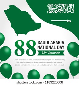 
Happy Saudi Arabia National Day on 23 September Background Vector Design