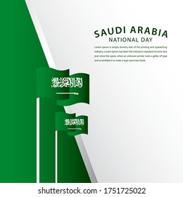 Happy Saudi Arabia National Day Celebration Vector Template Design Illustration