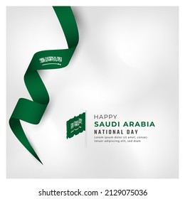 Happy Saudi Arabia National Day September 23th Celebration Vector Design Illustration. Template for Poster, Banner, Advertising, Greeting Card or Print Design Element