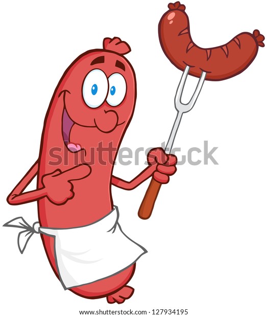 Happy Sausage Cartoon Mascot Character Sausage Stock Vector (Royalty ...