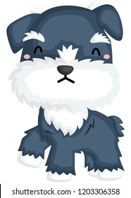 a happy schnauzer smiling