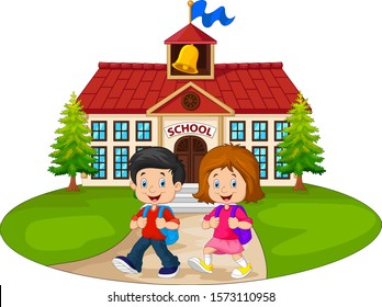 Girl Going School Cartoon Images, Stock Photos &amp; Vectors | Shutterstock