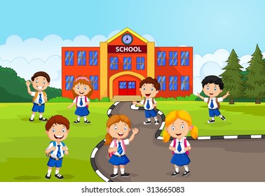 Niños felices en la escuela