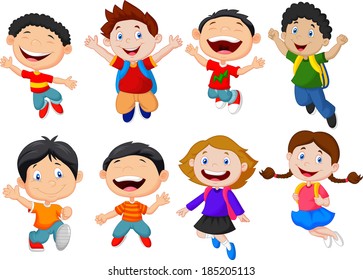 Happy school kid cartoon