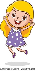 happy school kids jump vector illustration isolated