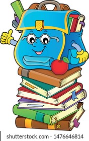 Feliz tema de bolso escolar imagen 5 - ilustración vector eps10.