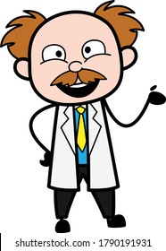 Happy Scientist Cartoon Illustration Design