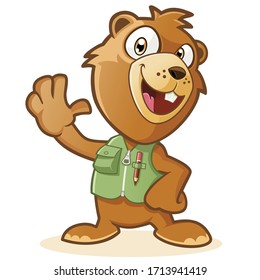 happy scout marmot cartoon character 