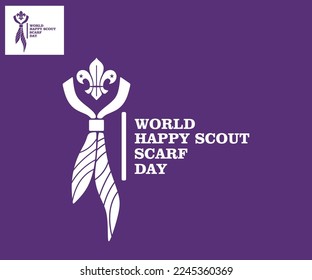 HAPPY SCOUT SCARF DAY, silhouette of scout scarf vector illustrations