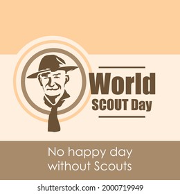 happy scouts day poster, silhouette of world father scouts vector illustrations