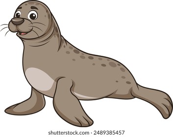 Happy sea lion vector illustration