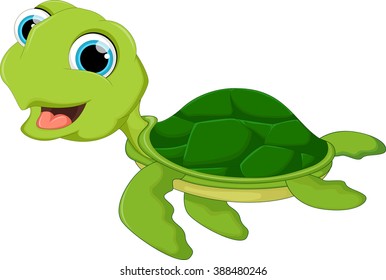 Happy sea turtle cartoon