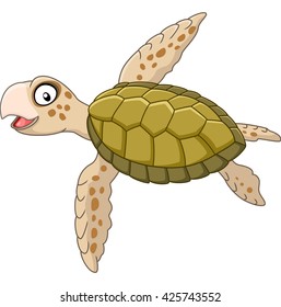 Happy sea turtle cartoon