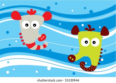 happy seahorse doodle