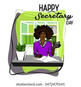 Happy Secretary day banner design template. Administrative professionals day. National chartered accountants day concept