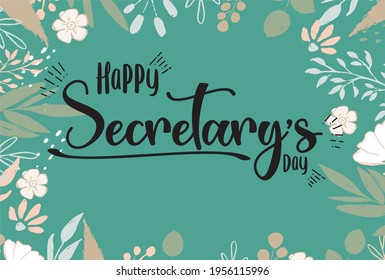 Happy Secretary's Professionals Day, Secretaries Day Or Admin Day. Holiday Concept. Template For Background, Banner, Card, Poster, T-shirt With Text Inscription