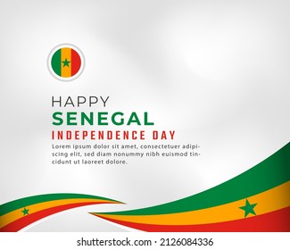 Happy Senegal Independence Day April 4th Celebration Vector Design Illustration. Template for Poster, Banner, Advertising, Greeting Card or Print Design Element