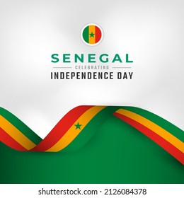 Feliz Día de la Independencia de Senegal, 4 de abril. Ilustración de diseño de vectores de celebración. Plantilla para cartel, cartel, publicidad, tarjeta de felicitación o elemento de diseño de impresión